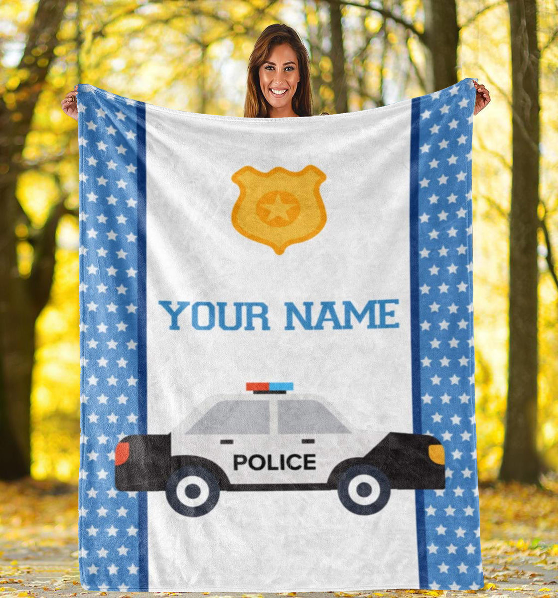 Custom Name Fleece Blanket 14 Police Car Oak Bay Online Store