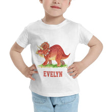 Load image into Gallery viewer, Personalized Kids Tee Dinosaur I09