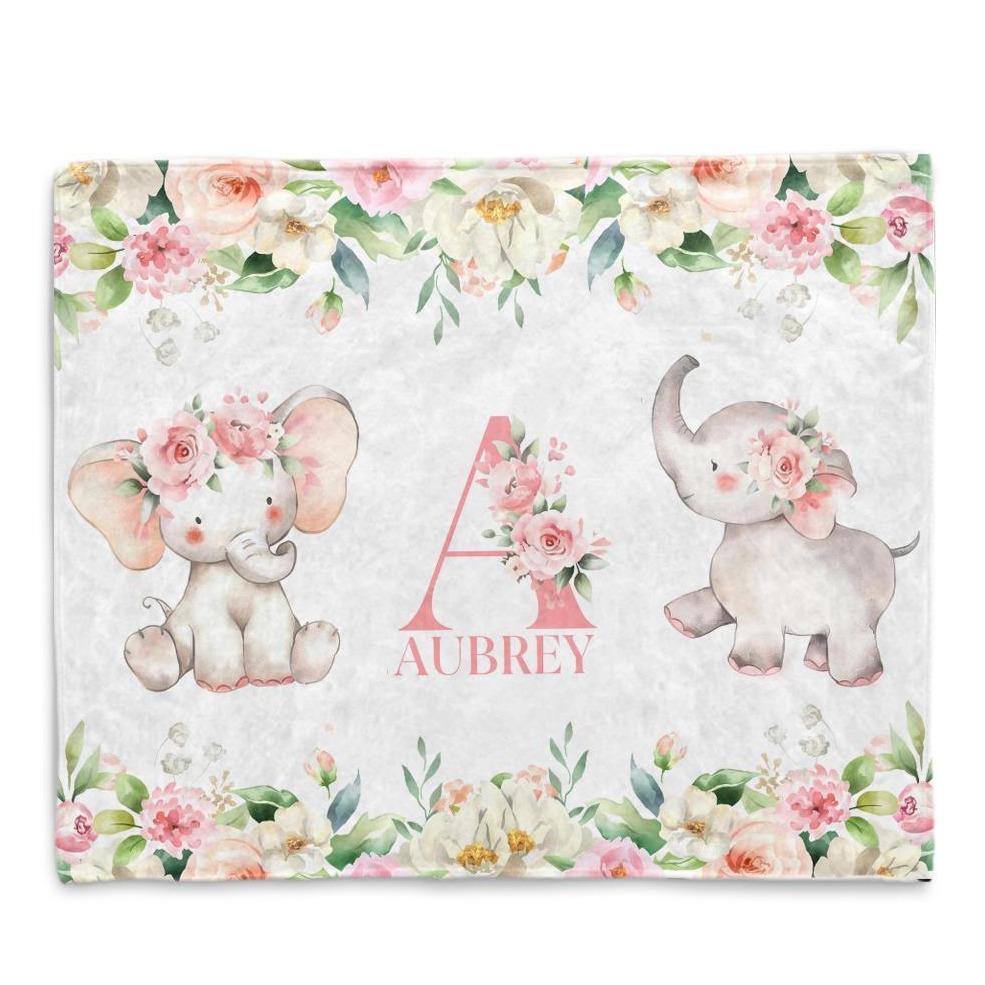 Personalized Name Fleece Blanket 20Elephant Oak Bay Online Store