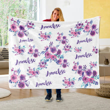 Load image into Gallery viewer, Baby Swaddle Fleece Blanket-Purple