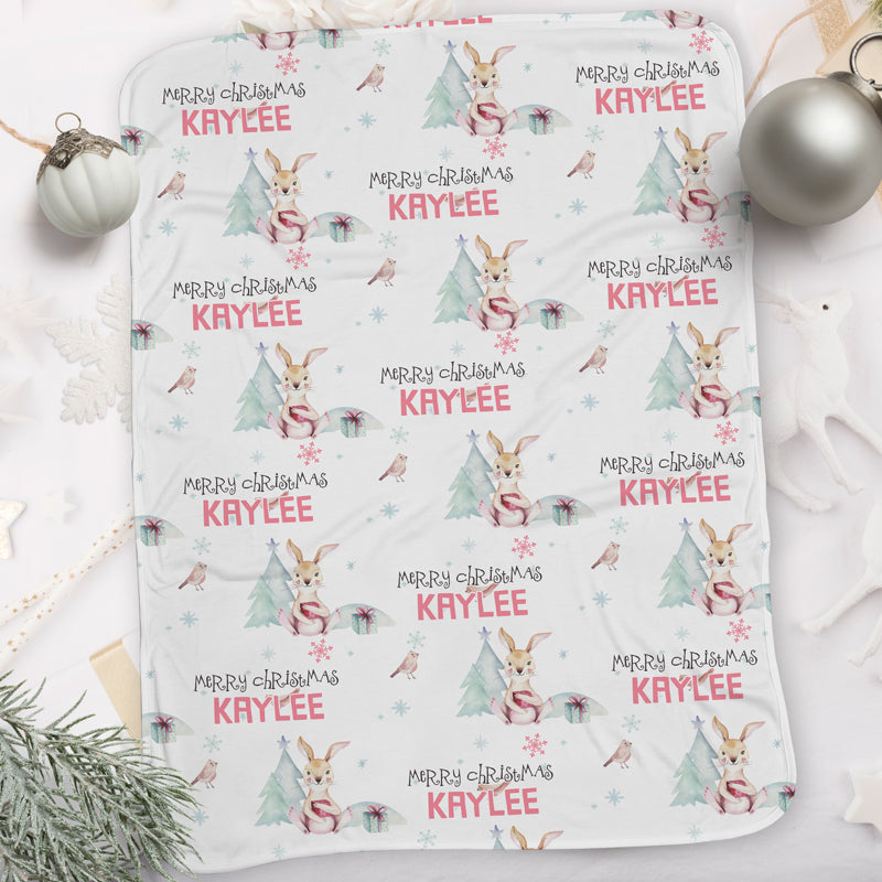 Personalized Christmas Blanket I02Bunny Oak Bay Online Store