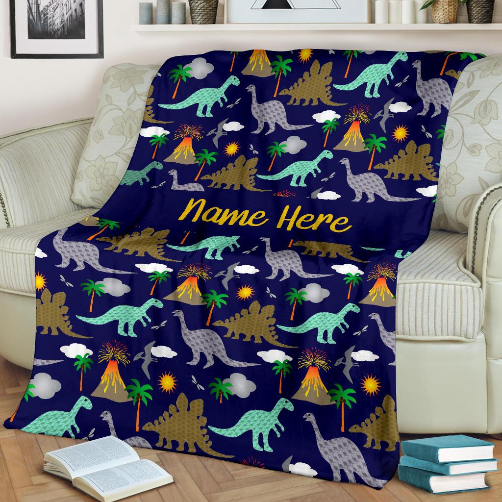 Custom Name Fleece Cartoon Blanket I15 Dinosaur Oak Bay Online Store