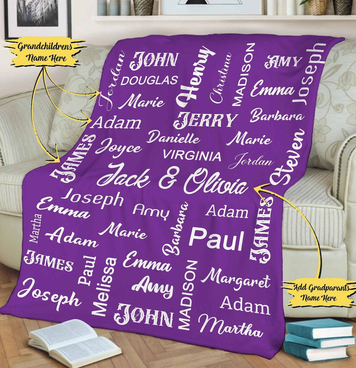 Personalized Family Blanket I01 Oak Bay Online Store