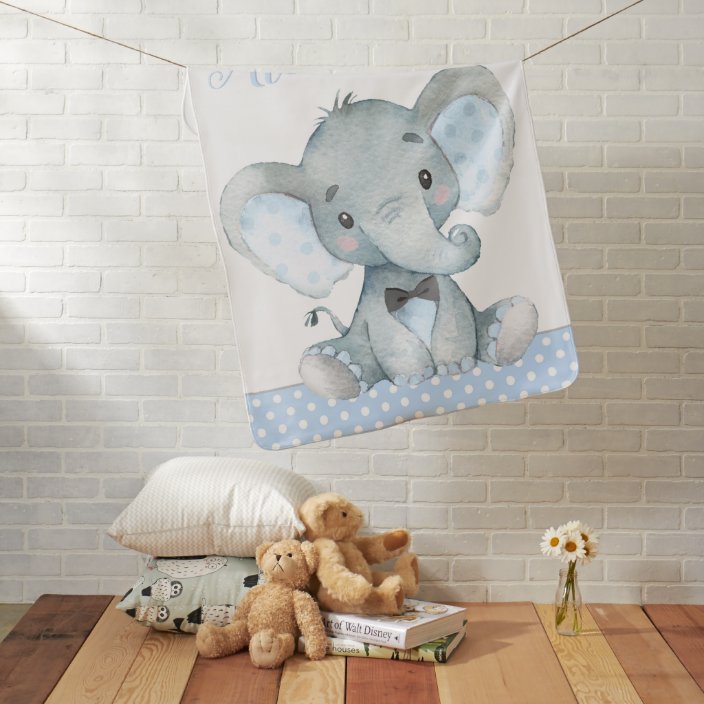 Personalized Elephant Blanket With Name IV03 Oak Bay Online Store