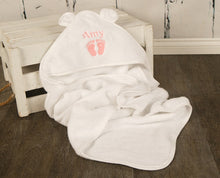 Load image into Gallery viewer, Personalized Hooded Baby Bath Towel