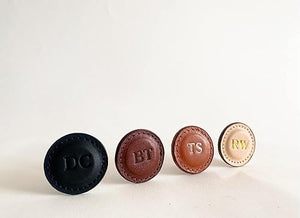 Monogrammed Leather Golf Ball Markers