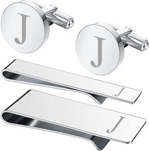Load image into Gallery viewer, Personalized Gentleman&#39;s Gift Set Cuff Links, Money Clip, Tie Clip