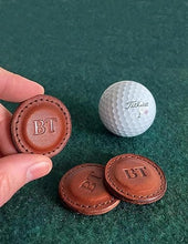 Load image into Gallery viewer, Monogrammed Leather Golf Ball Markers