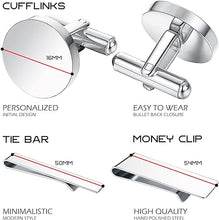 Load image into Gallery viewer, Personalized Gentleman&#39;s Gift Set Cuff Links, Money Clip, Tie Clip