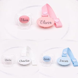 Personalized Pacifier and Pacifier Clip