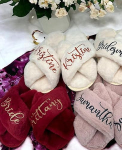 Name Customization Fluffy Slippers