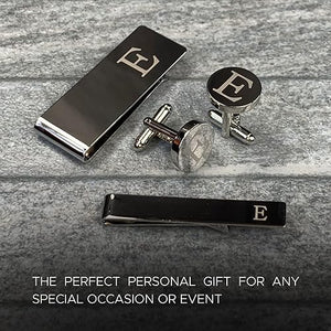 Personalized Gentleman's Gift Set Cuff Links, Money Clip, Tie Clip