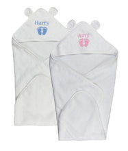 Load image into Gallery viewer, Personalized Hooded Baby Bath Towel