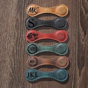 Personalized Magnetic Leather Bookmark