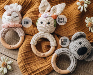 Personalized Animal Crochet Rattle