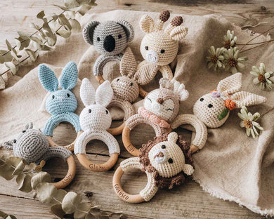 Personalized Animal Crochet Rattle