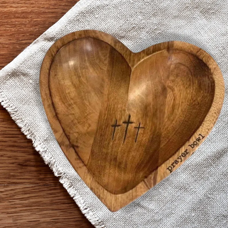 Wooden Heart Prayer Bowl