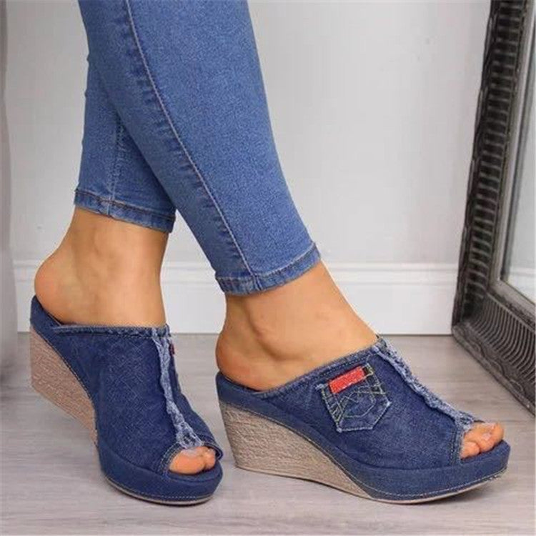 Women Versatile Side Buckle Slip-on Slippers I05