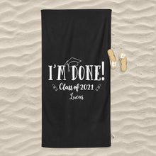 Load image into Gallery viewer, Customized Name Graduation Beach Towel I08