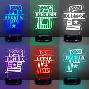 Custom Initial & Name Children's/7 Colors 3D Night Light 05
