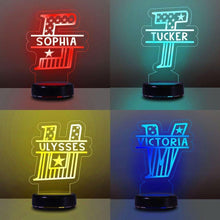 Load image into Gallery viewer, Custom Initial &amp; Name Children&#39;s/7 Colors 3D Night Light 05