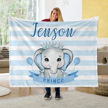 Load image into Gallery viewer, Personalized Elephant Blanket With Name III06