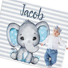 Load image into Gallery viewer, Personalized Name Fleece Blanket 11-Elephant