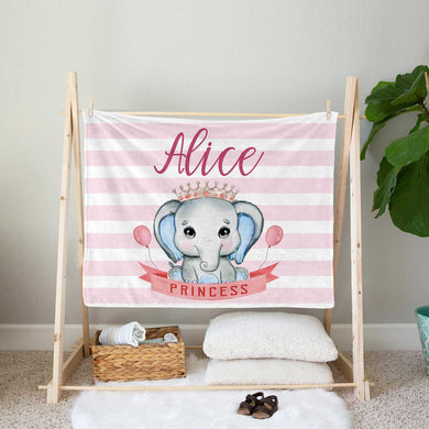 Personalized Elephant Blanket With Name III07