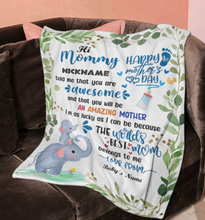 Load image into Gallery viewer, Personalized Elephant Blanket With Title and Name II01