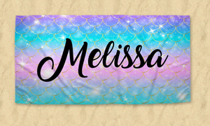 Personalized Beach Towels Mermaid V01