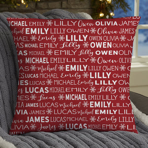 Personalized Xmas Family Snowflake Cushion 01