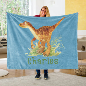 Custom Name Fleece Blanket Dinosaur IV05