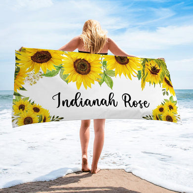 Personalized Beach Towels With Floral III02