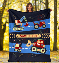 Load image into Gallery viewer, Custom Name Fleece Cartoon Car Blanket III12