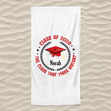 Load image into Gallery viewer, Customized Name Graduation Beach Towel I01