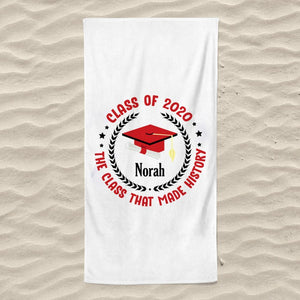 Customized Name Graduation Beach Towel I01