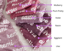 Load image into Gallery viewer, Purple Birth Celebration Personalized Blanket for Boys and Girls