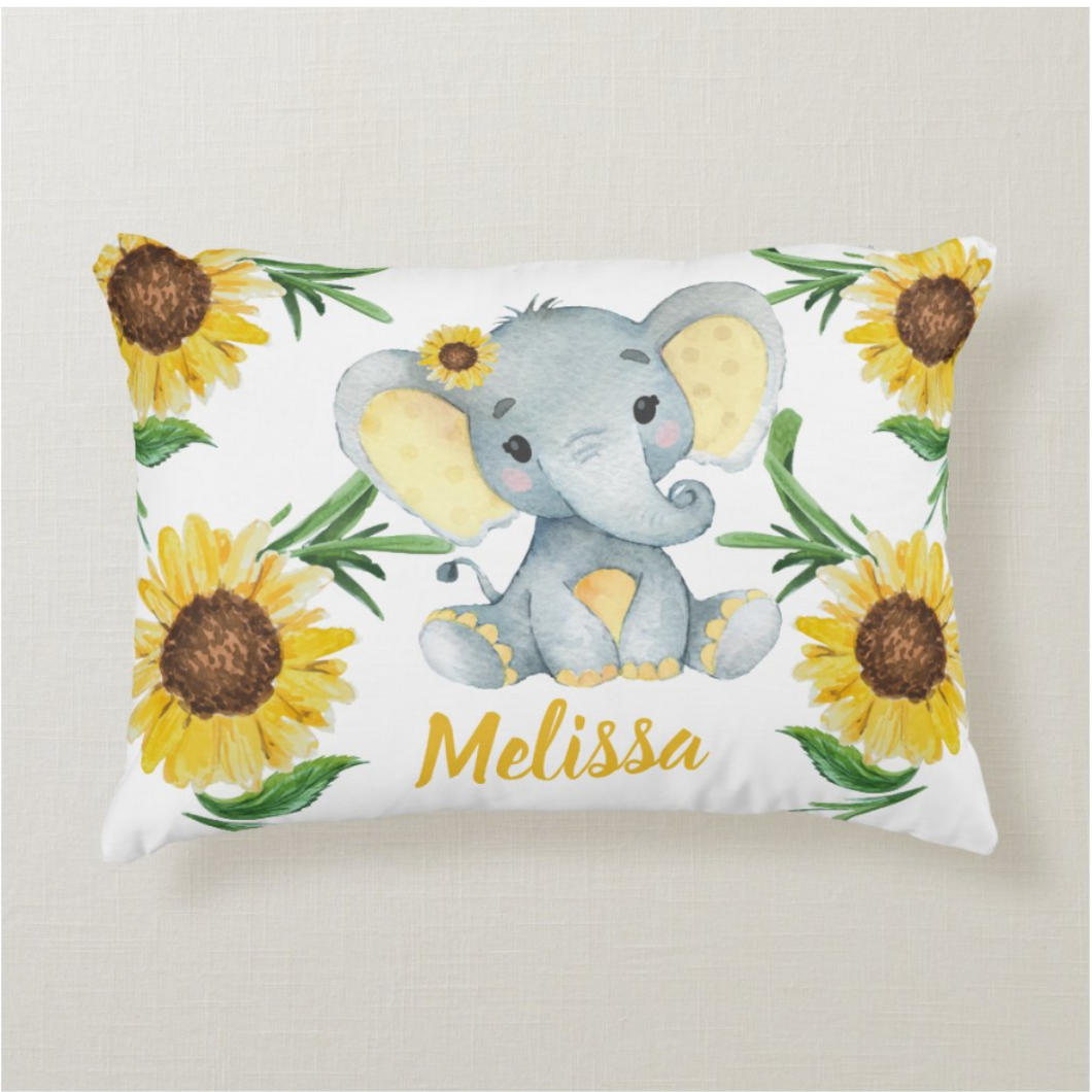 Personalize Name Elephant Pillow 03