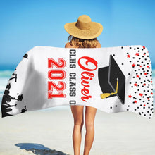 Load image into Gallery viewer, Customized Name Graduation Beach Towel I06