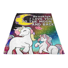 Load image into Gallery viewer, Personalized Magical Unicorn Fleece Blanket 03