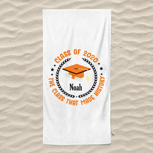 Customized Name Graduation Beach Towel I01