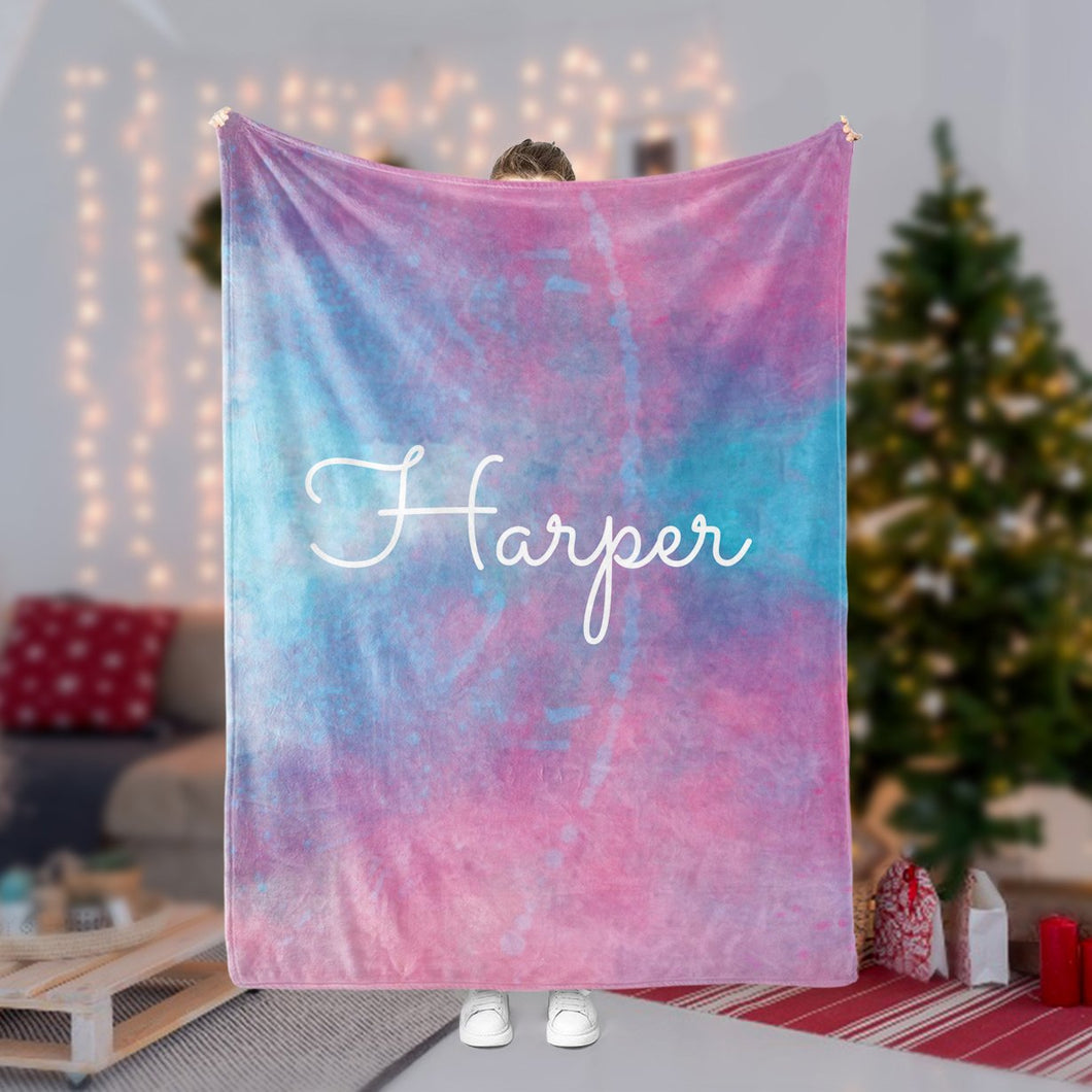 Personalized Christmas Water Color Blanket II42