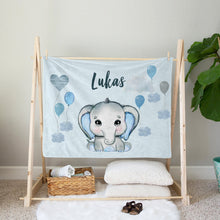 Load image into Gallery viewer, Personalized Elephant Blanket With Name III08