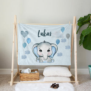 Personalized Elephant Blanket With Name III08