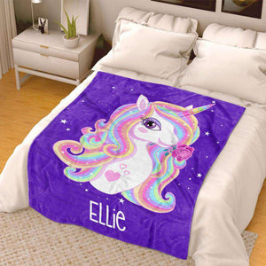 Personalized Magical Unicorn Fleece Blanket 01