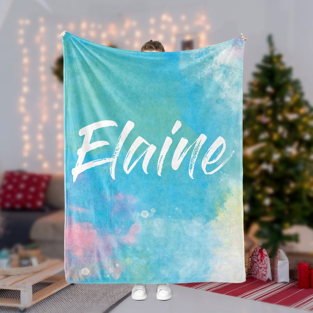 Personalized Christmas Water Color Blanket II43