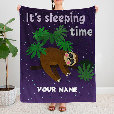 Personalized Sloth Fleece Blanket I05