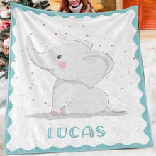 Load image into Gallery viewer, Custom Elephant Name Blanket I02