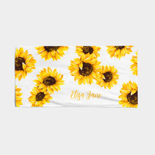 Load image into Gallery viewer, Personalized Beach Towels With Name II01- Sunflower