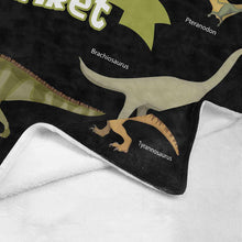 Load image into Gallery viewer, Custom Name Fleece Cartoon Dinosaur Blanket II19